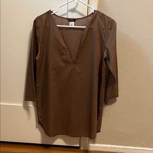 J. Crew Chocolate Brown Deep V-Neck Coverup